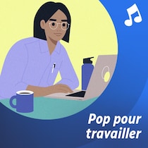 Une illustration d'une personne qui travaille de son ordinateur portable. 